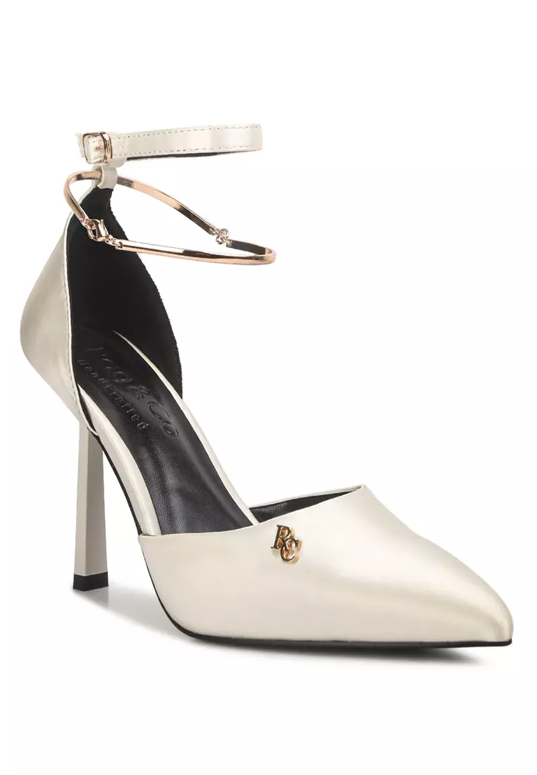 White satin heels 2025 with ankle strap