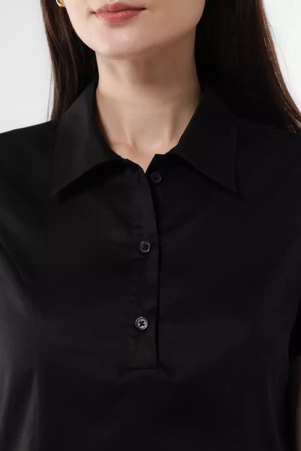 MINIMAL - Harriette - Dress Katun Lengan Pendek - Black Warna Black