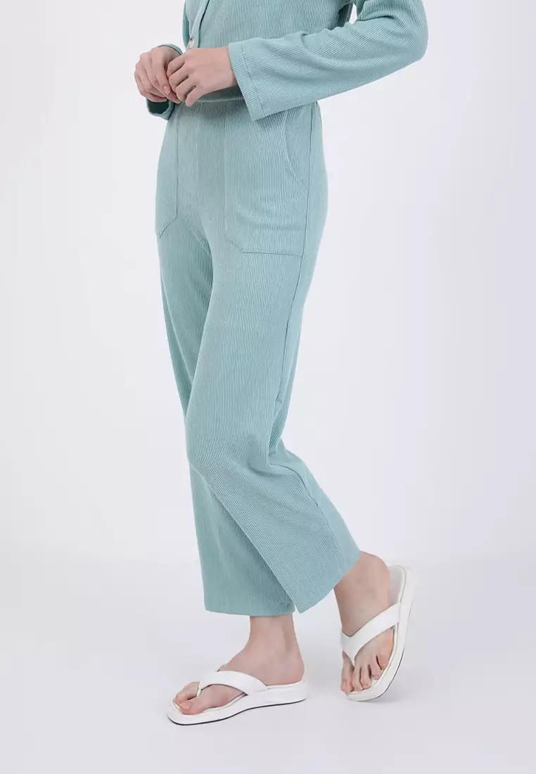 Sofia Megia Knit Pants Green