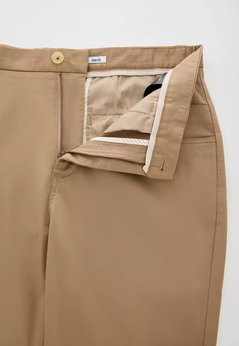 Khaki Slim Fit Stretch Chinos