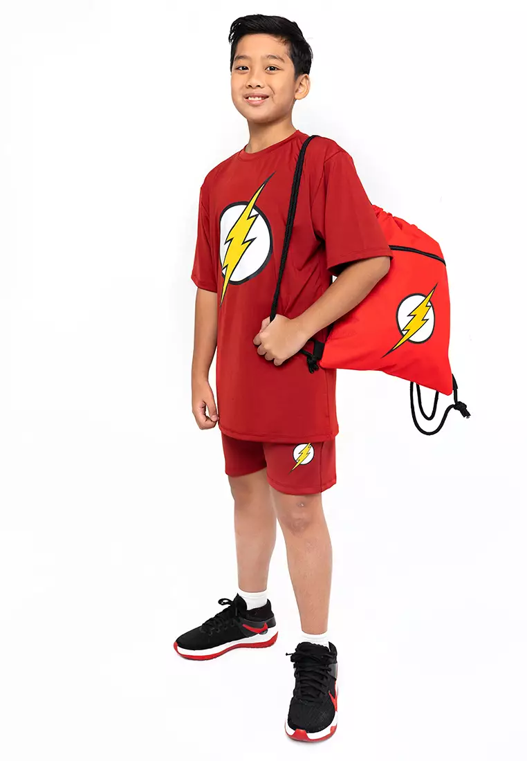 Flexzone Sport Shirts Kids Teen DC Comics The Flash Maroon