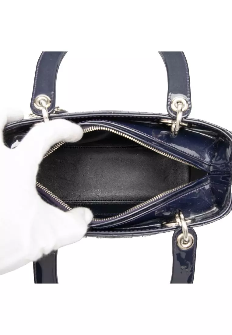 Pre-Loved Dior Medium Patent Cannage Lady Dior