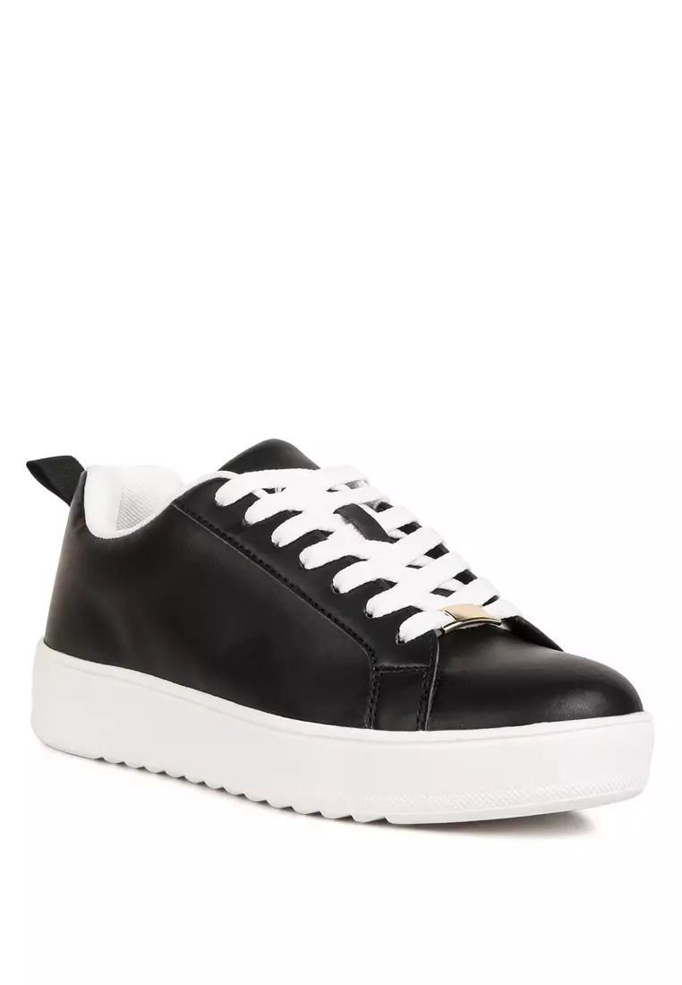 London Rag Black Faux Leather Sneakers 2024 | Buy London Rag Online ...