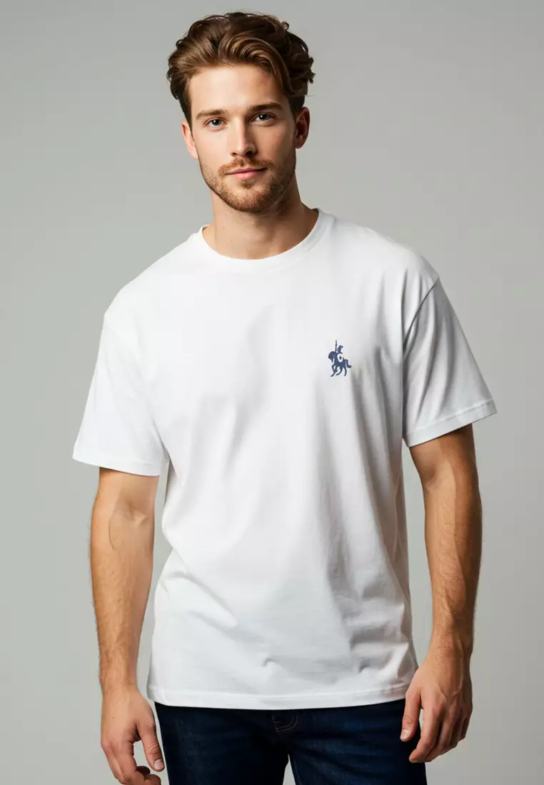 White Regular Cut Embroidery Detailed 100% Cotton T-Shirt TMNSS24TS00056