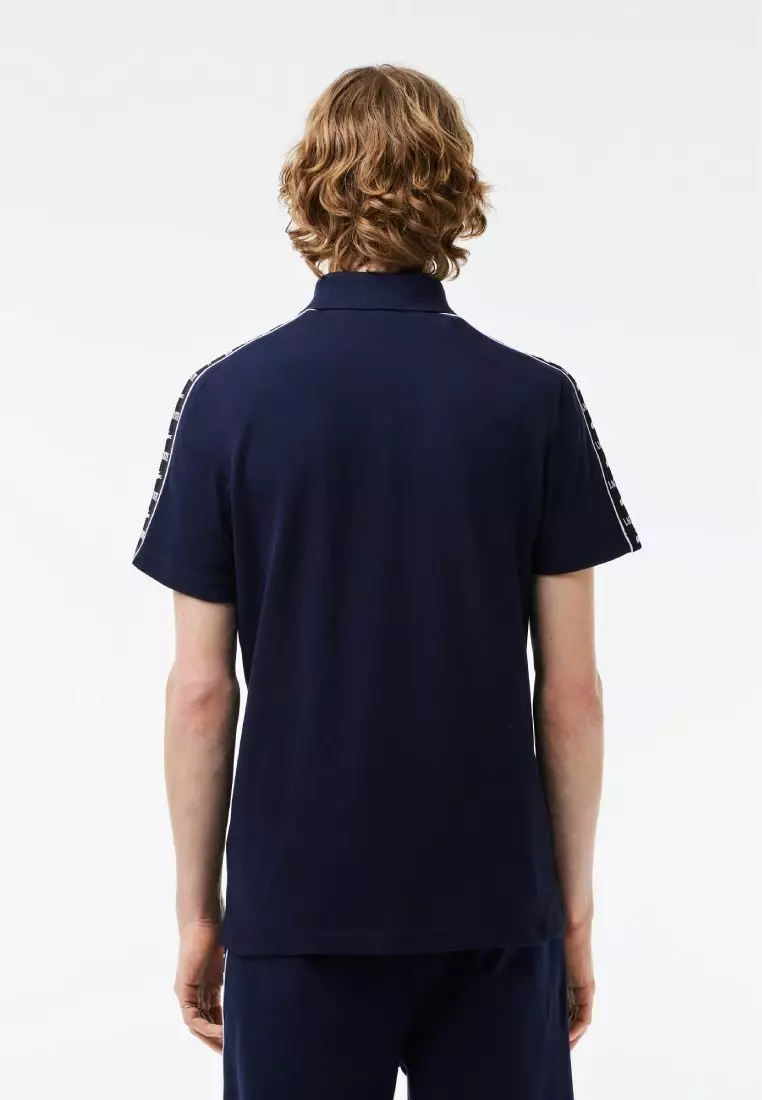 Logo Stripe Stretch Piqué Polo Shirt