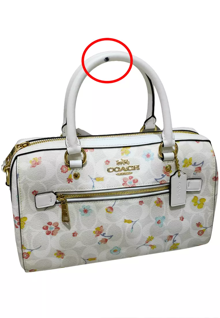 White coach bag with on sale flowers