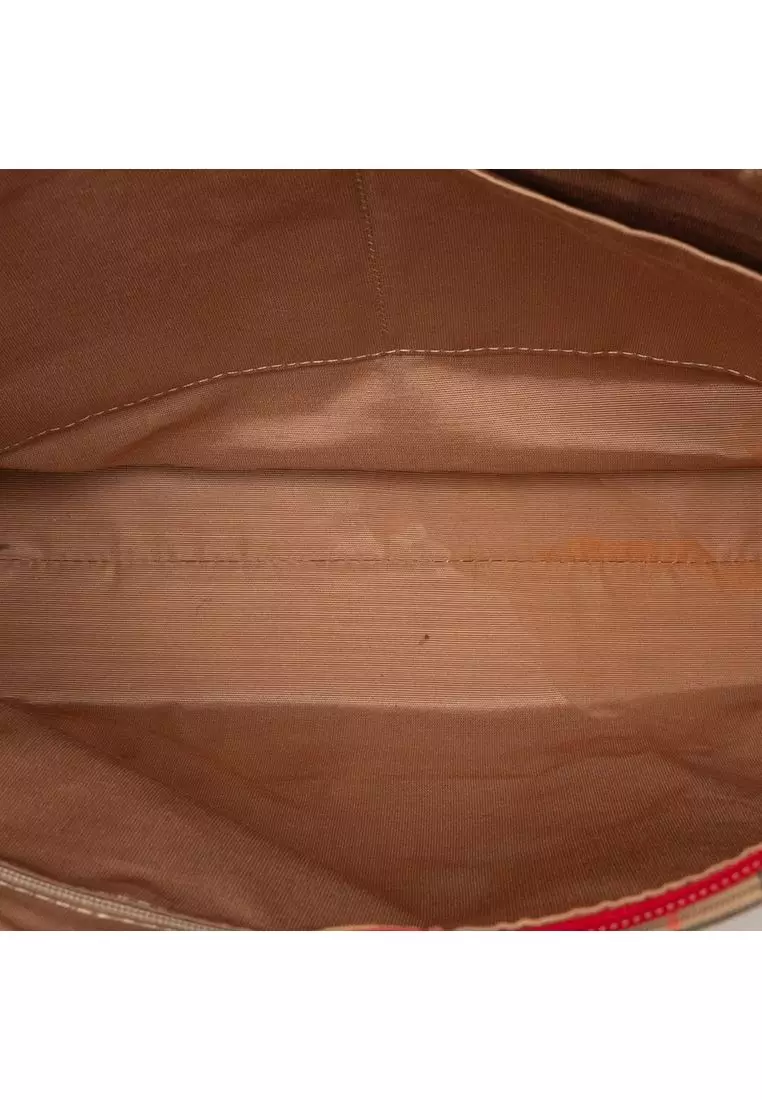 Pre-Loved Burberry Haymarket Check Canvas Tote