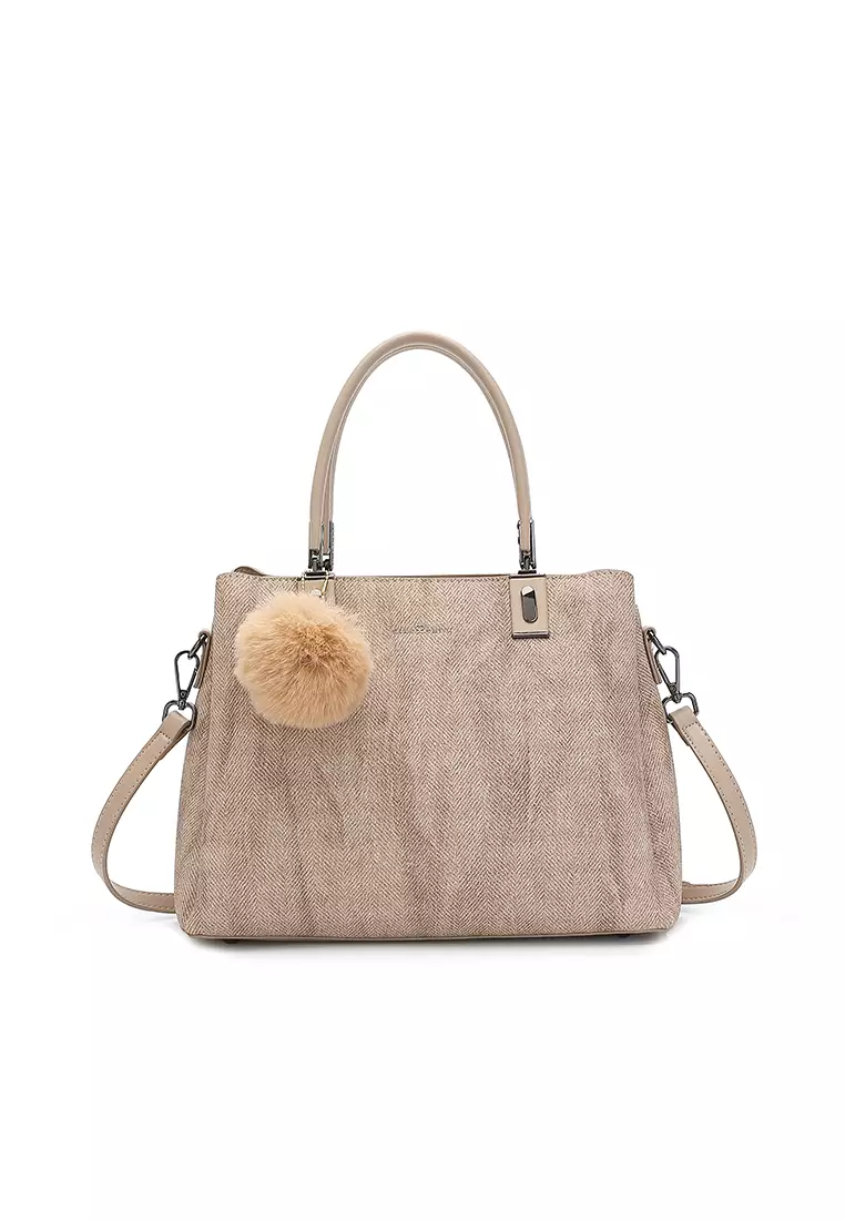 Women's Top Handle Bag / Sling Bag / Crossbody Bag / Shoulder Bag (Tas Tangan Wanita / Tas Selempang Wanita / Tas Bahu Wanita) - Cokelat