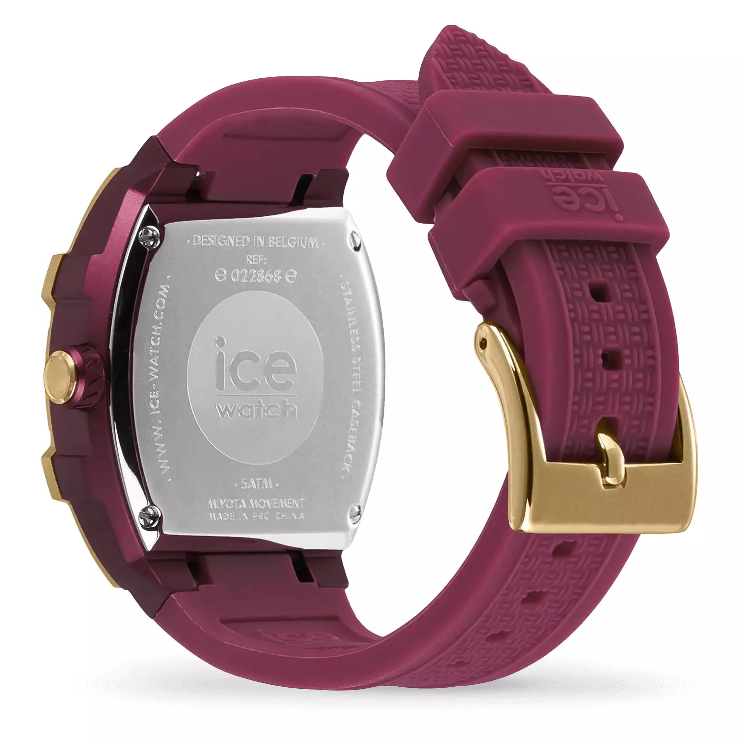 Jam Tangan Wanita Ice Watch ICE Boliday - Gold Burgundy 40mm [022868]