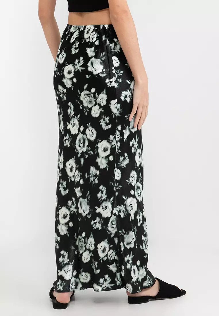 Premium Floral Bias Maxi Skirt