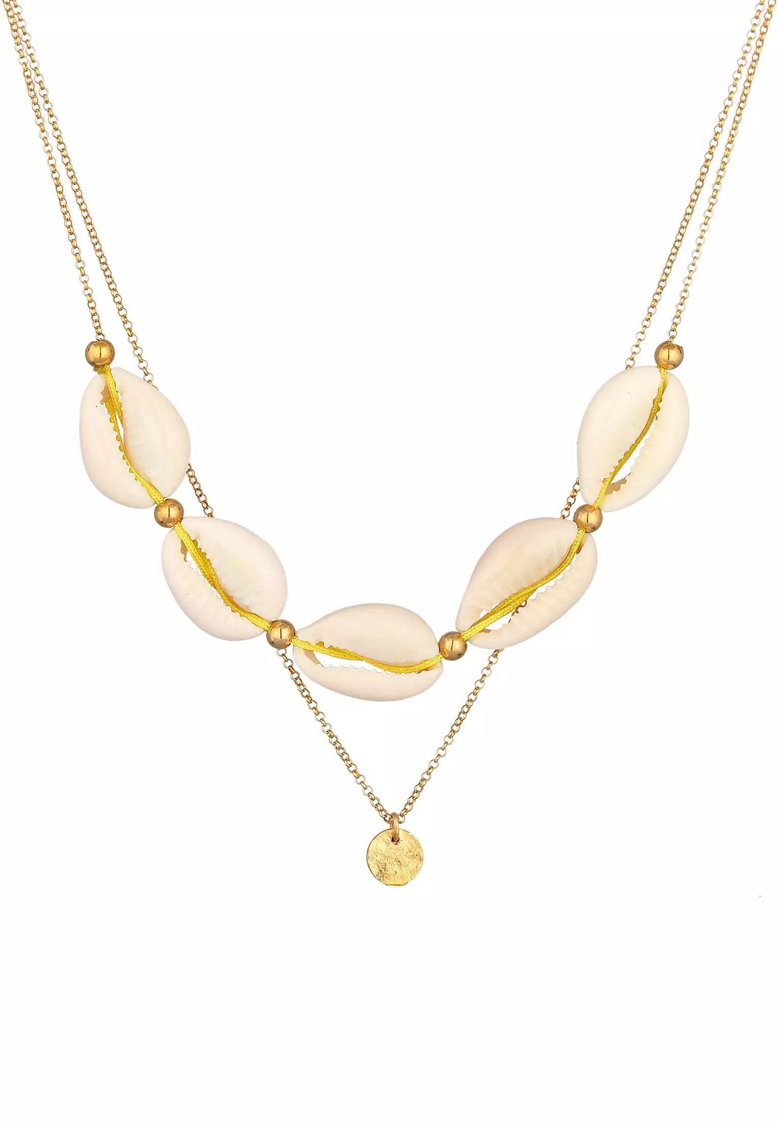 Gold plated sale shell necklace