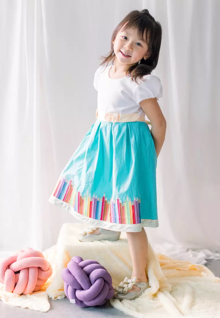 Two Mix Dress Anak Perempuan Bahan Katun - Baju Anak Wanita Fashion Usia 1-12 Tahun 4216