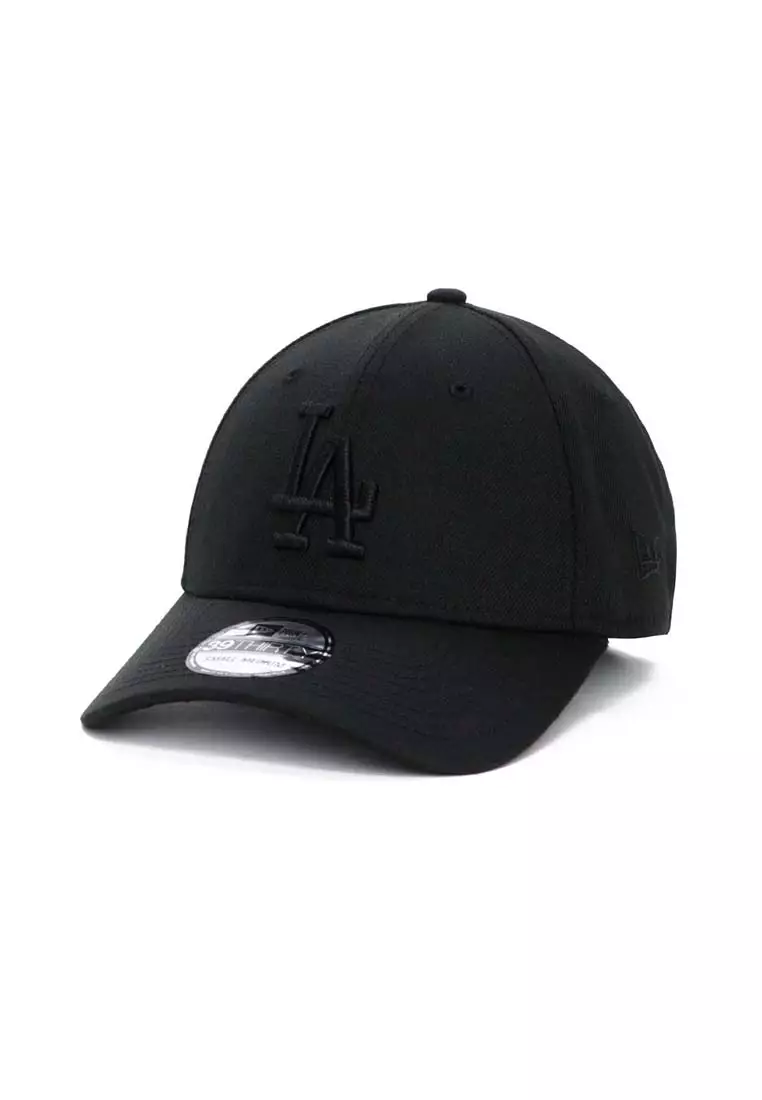 Los Angeles Dodgers New Era 3930 League Essential All Black Stretch Fit  Baseball Cap