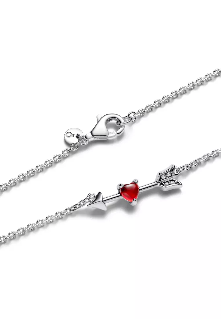 Arrow & Murano Glass Heart Necklace