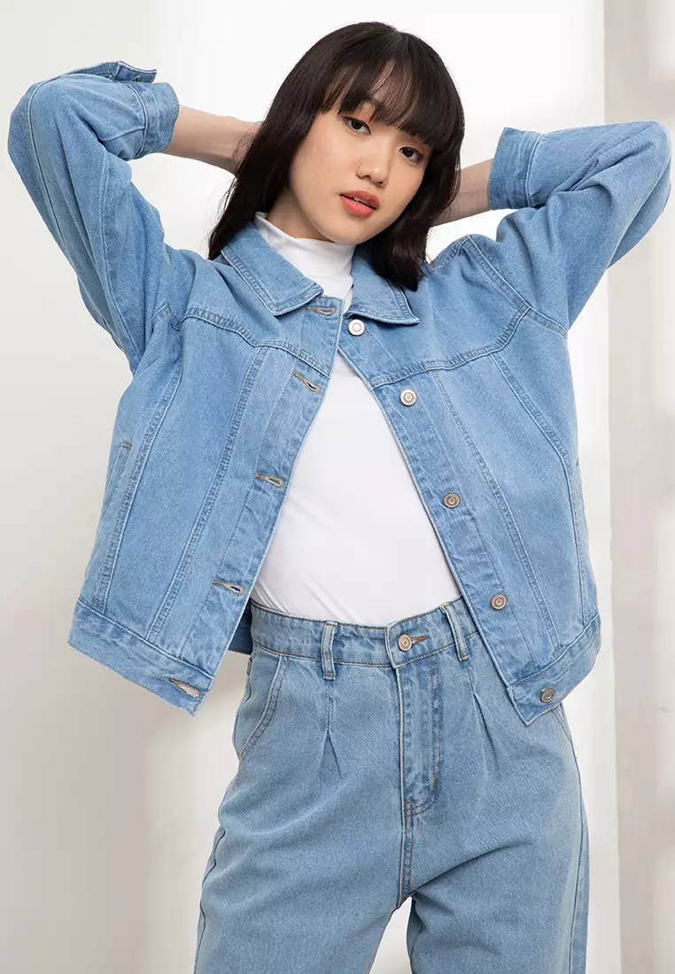 Women's Ripped Distressed Long Sleeve Frayed Washed Denim Jackets Tassel  Lapel Single-Breasted Crop Jacket Jeans Outwear at  Women's Coats Shop