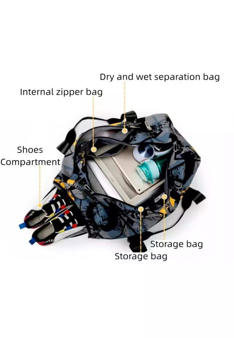 Oxford Duffel Bag With Shoe Compartment 50x24x22cm – Navy Blue