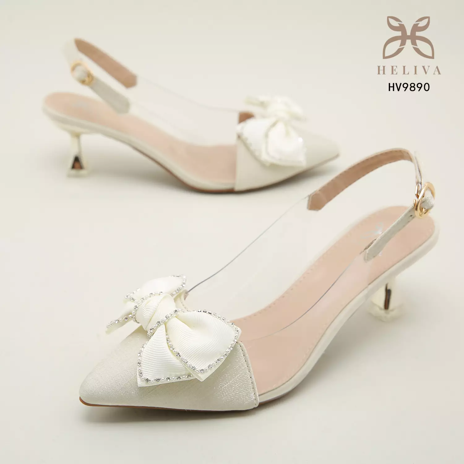 Heliva Linda High Heels Women Sling Back Shoes Butterfly Bow