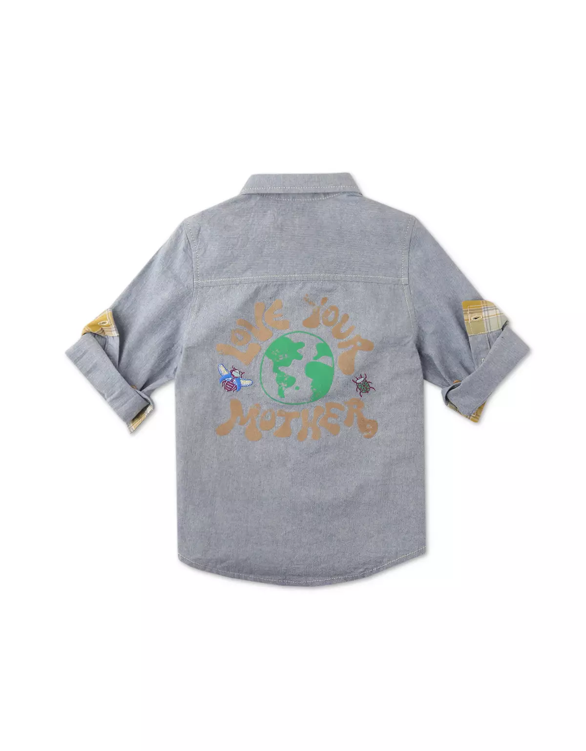 Gingersnaps The Hippie Patch Woven Shirt - Kemeja Anak Laki (Biru)