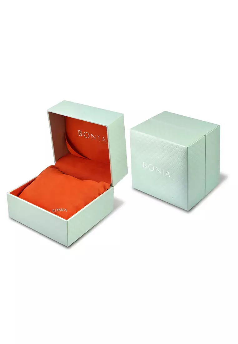 Bonia Swarovsky - Female Analog Watches - Jam Tangan Wanita - Rosegold Green - Stainless Steel Bracelet - BNB10712-2592