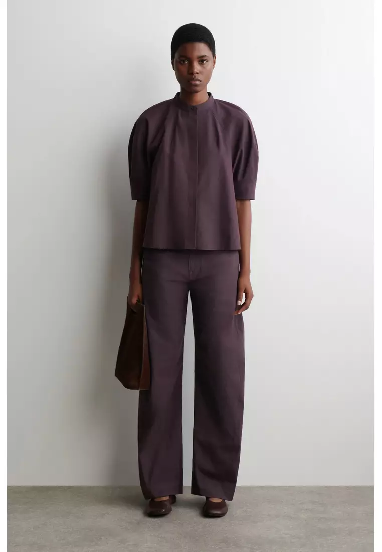 Buy COS COTTON BARREL-LEG TROUSERS 2026 Online | ZALORA