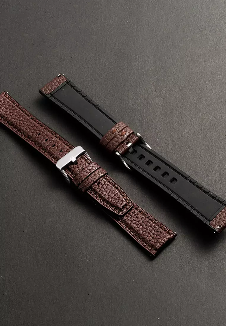 Tali Kulit Pria Leather Strap 20mm Premium Leather Tali Kulit-coffee 20mm