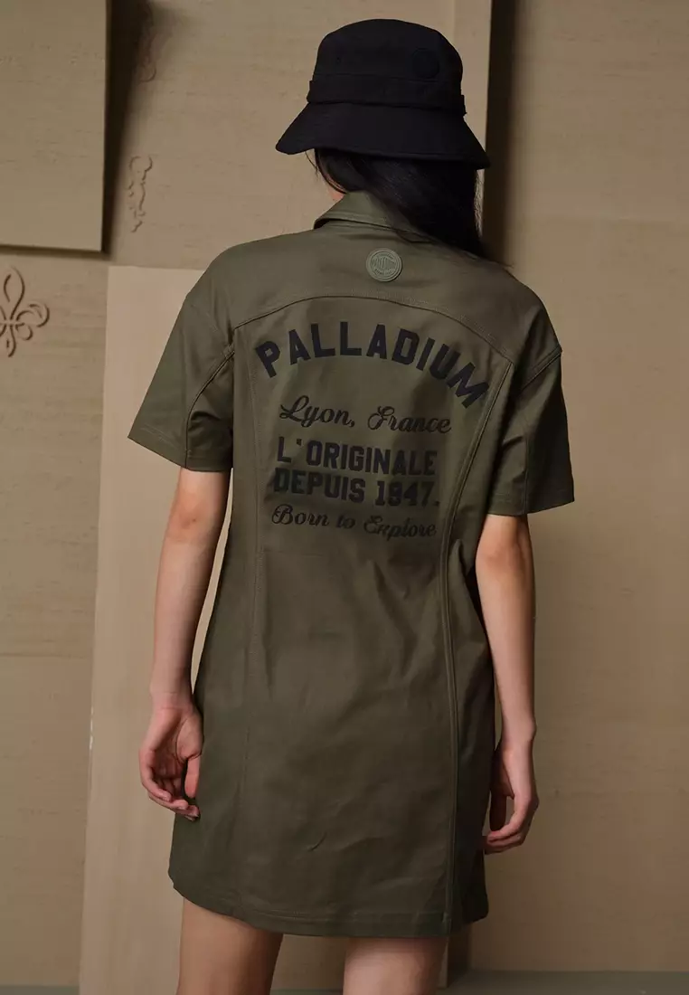 女裝 PALLADIUM LOGO 落肩口袋連身裙