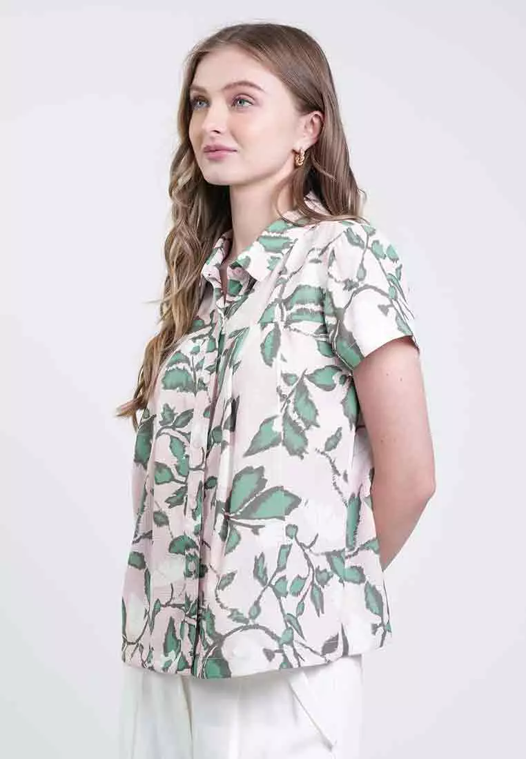 Darria Button-Down Floral Top