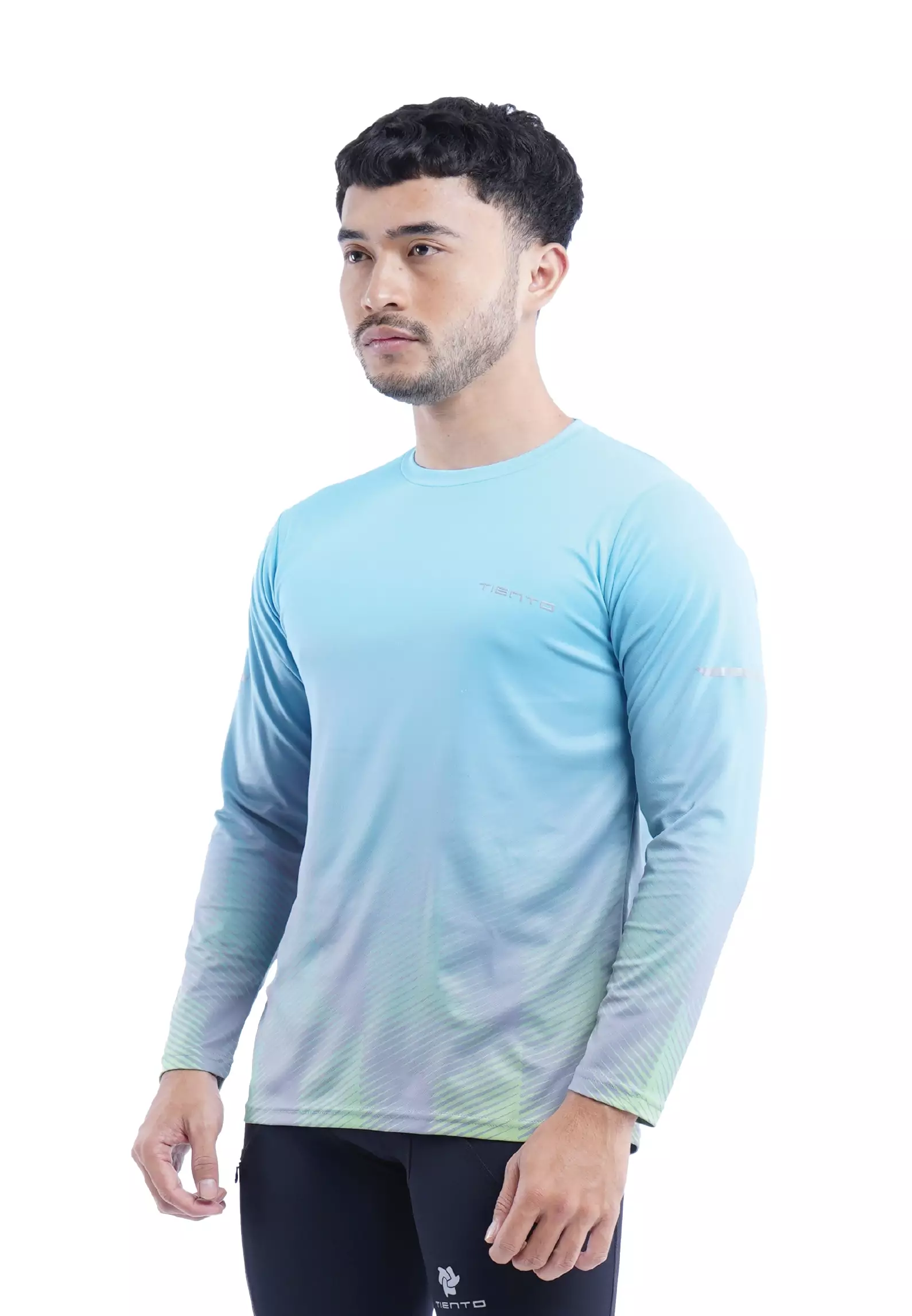 Tiento Jersey Running Anti UV Baju Olahraga Lari Pria Lengan Panjang Kaos Dryfit Long Sleeve Men Xceleration