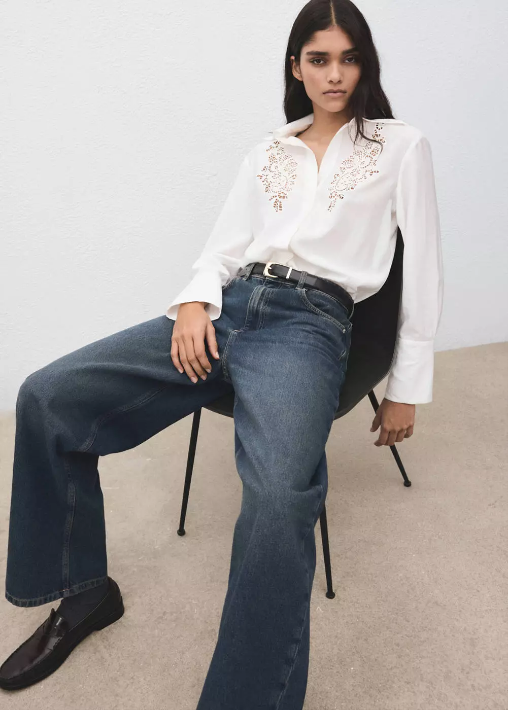 Kemeja openwork bordiran