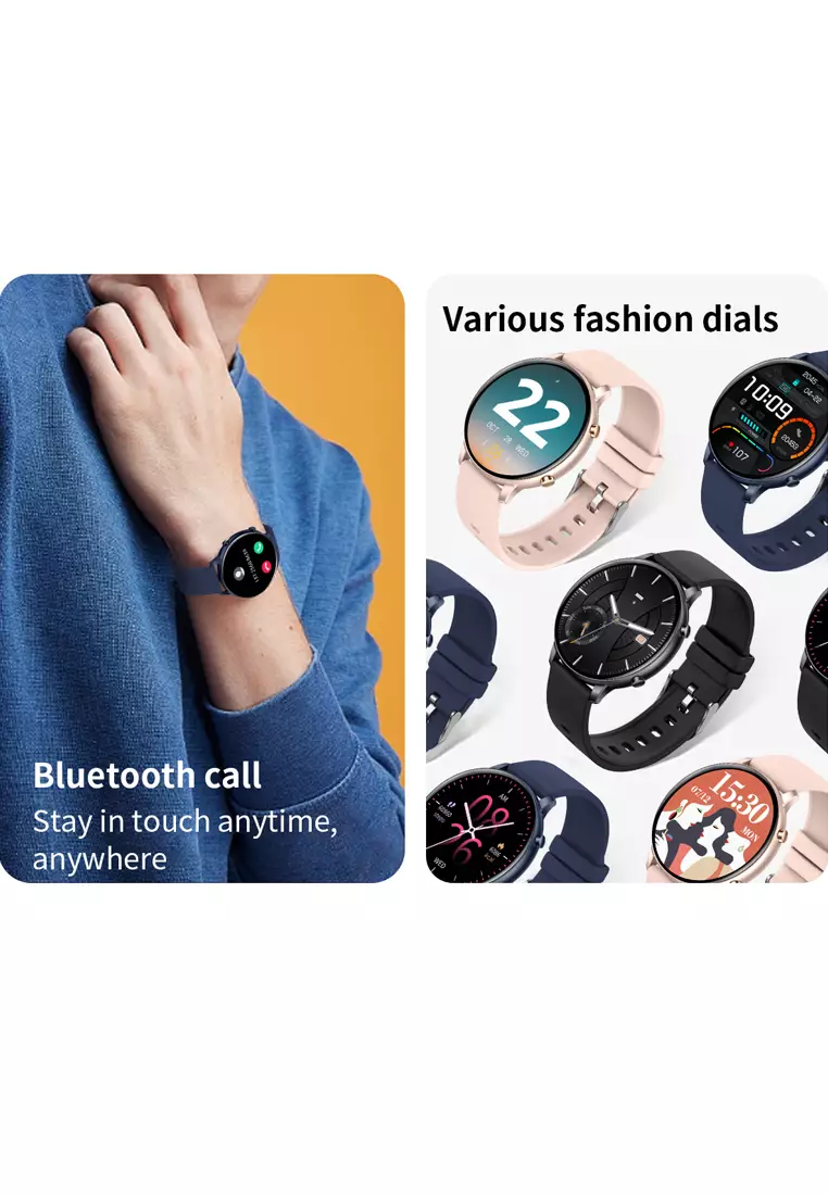 SmartWatch G28 Bluetooth Call Jam Pintar 24H Temperature Monitoring Sport Fitness Touch Screen black dengan tali jam gratis