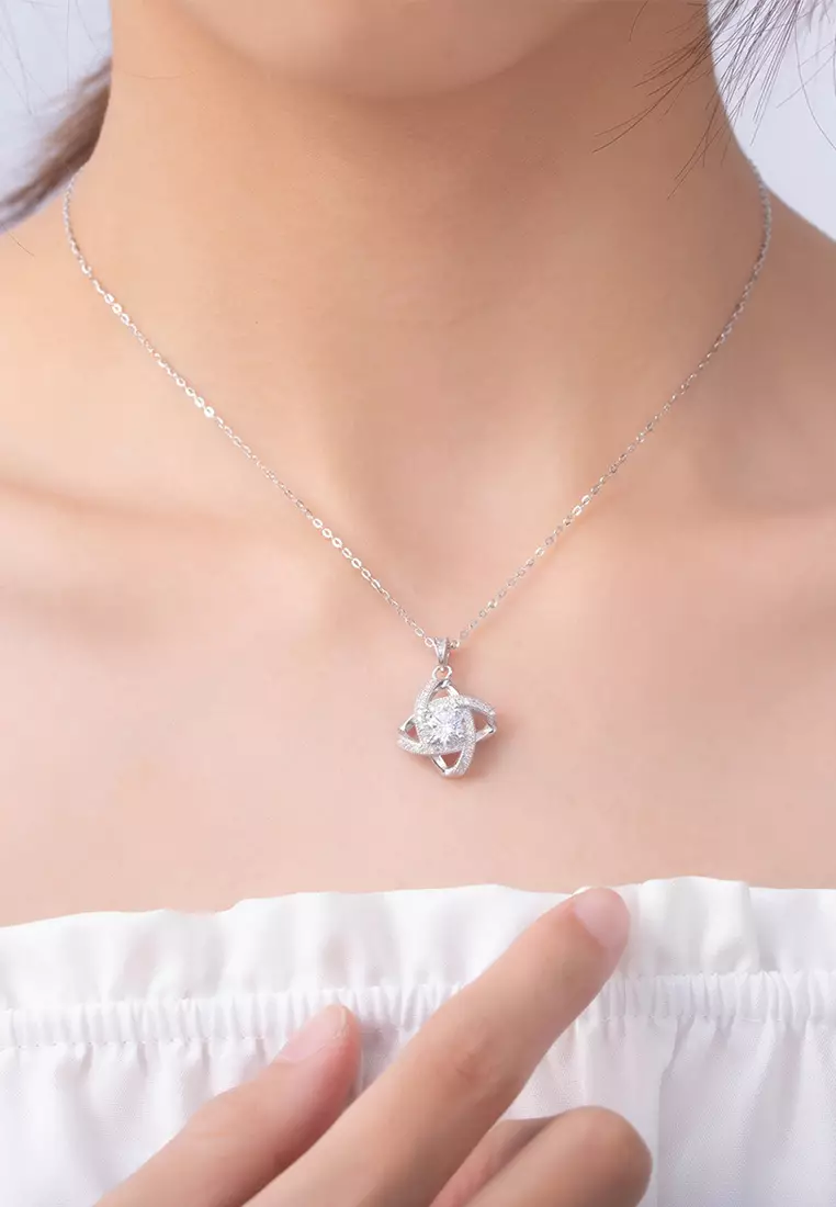Kalung Wanita N004 Original Berlian Luxury Elegant Perhiasan Cewek Kotak Indah COD Necklaces
