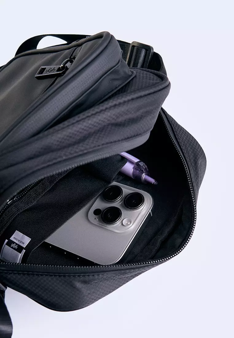Multi Compartment Water Repellent Sling Bag