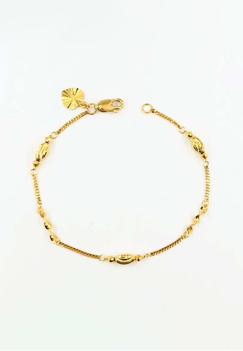 Arthesdam Jewellery gold Arthesdam Jewellery 916 Gold Swirly Twists with Heart Charm Bracelet 35634AC1FC9FDAGS_1