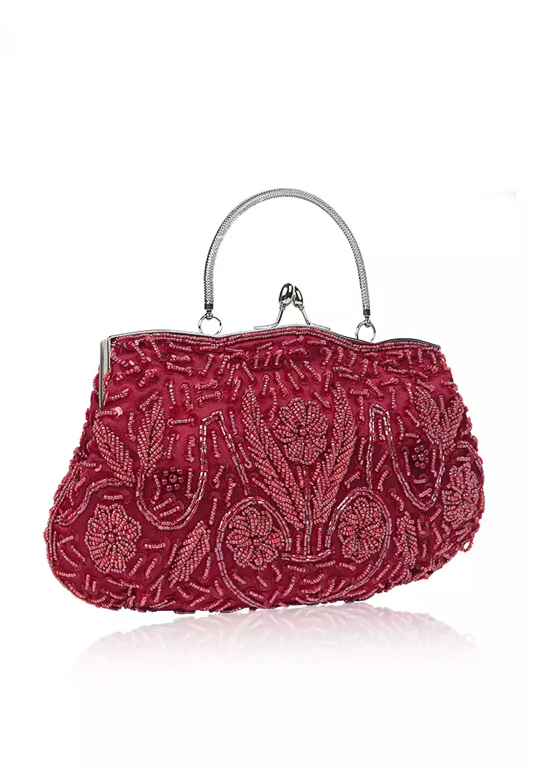 Red best sale beaded clutch