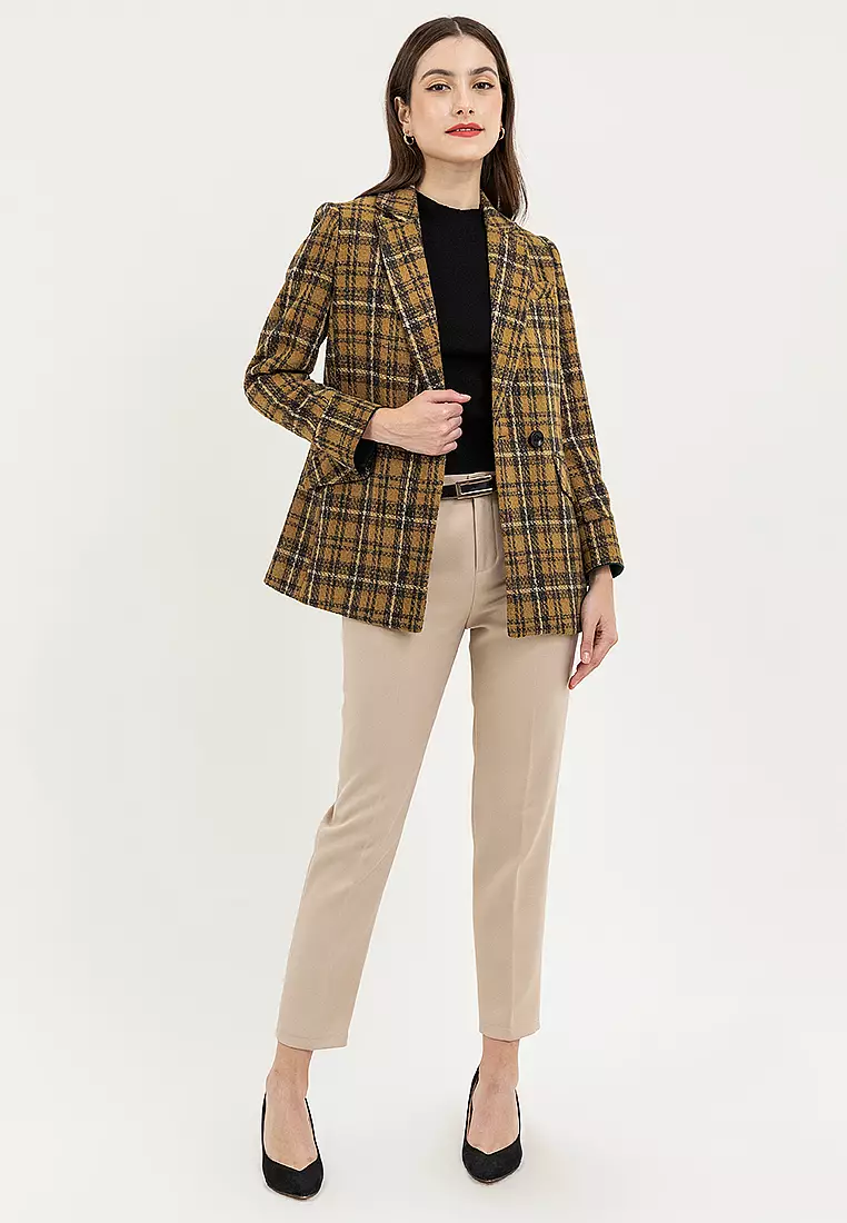 Woolen Plaid Coat
