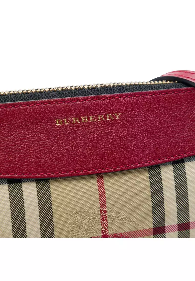 Pre-Loved Burberry Haymarket Check Nylon Peyton Crossbody