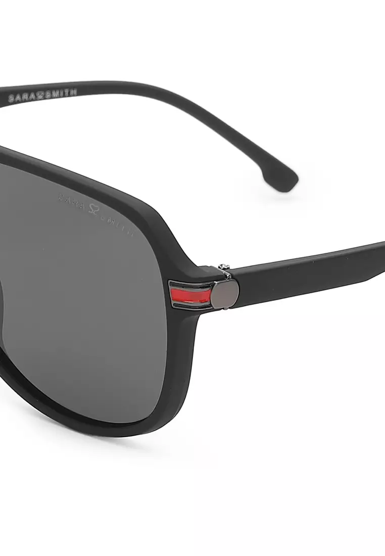 Unisex Casual Polarized Aviator Sunglasses - Matte Black