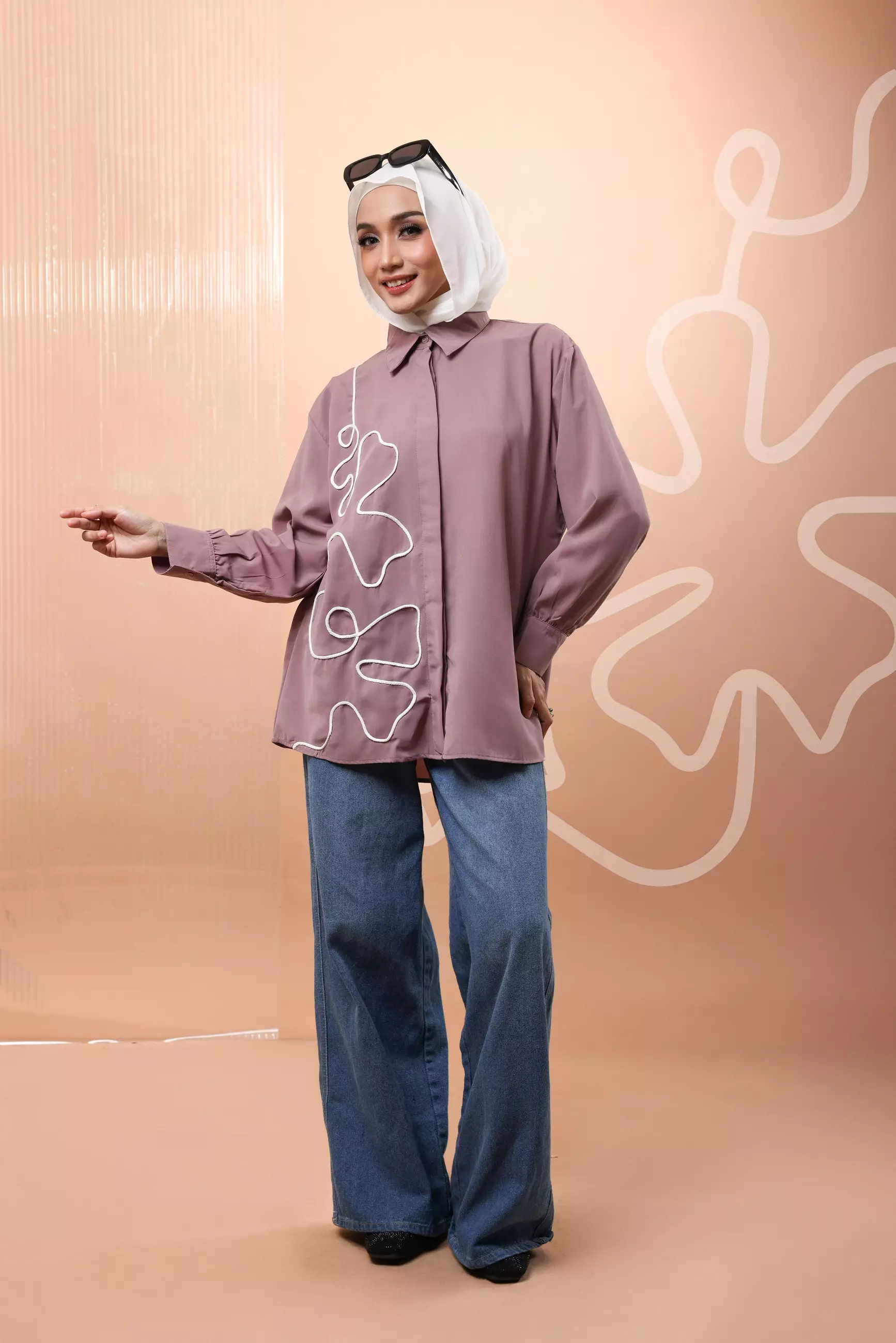 ZM Zaskia Mecca - Camira Berry Blouse Kemeja Wanita - Daily