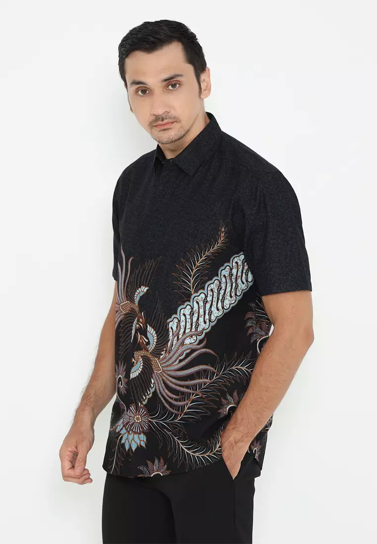 My Aksa Batik Pria Kemeja Pendek Hudson Hailey