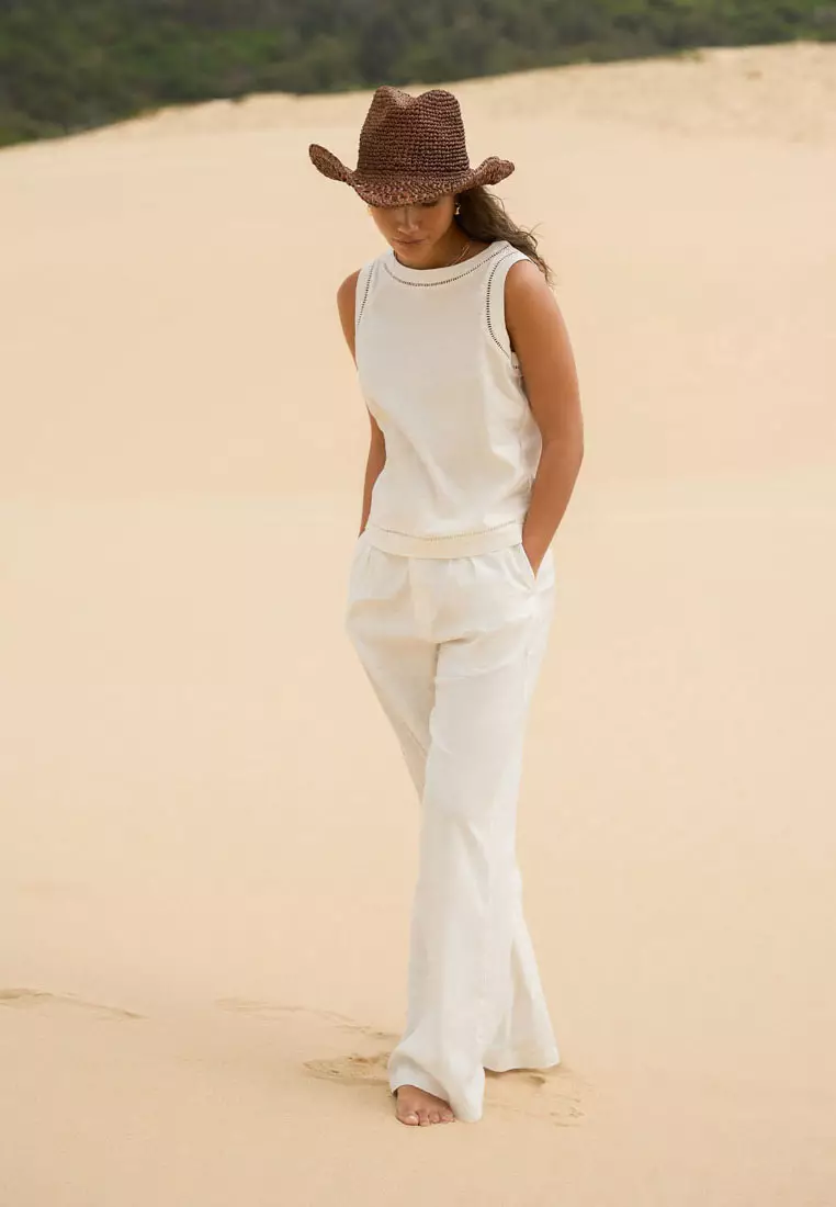 FORCAST Perry Linen Tailored Pants