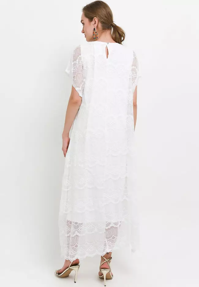 Embroidered Tulle Kaftan