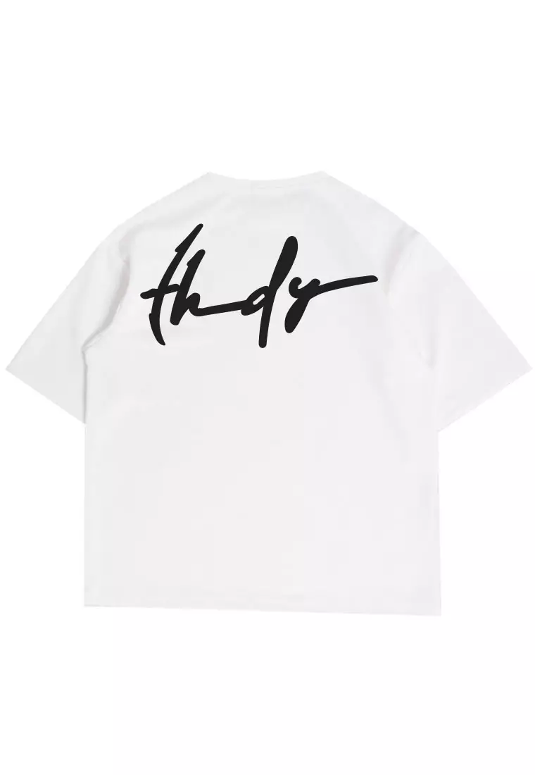 MTV52 Kaos Oversize Gambar Belakang Bahan Tebal "thdysign" putih