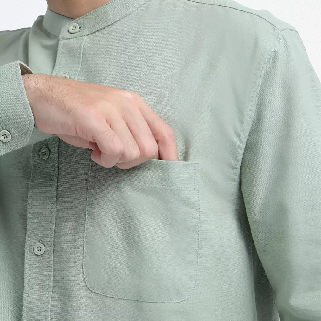 Platini Kemeja Pria Koko Shanghai Panjang Katun Sage Green 22065.52