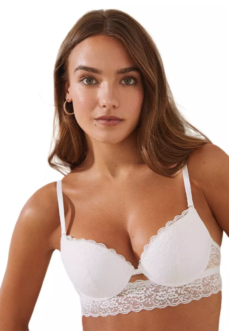 Buy Women'Secret Gorgeous White Lace Push-Up Bra 2024 Online