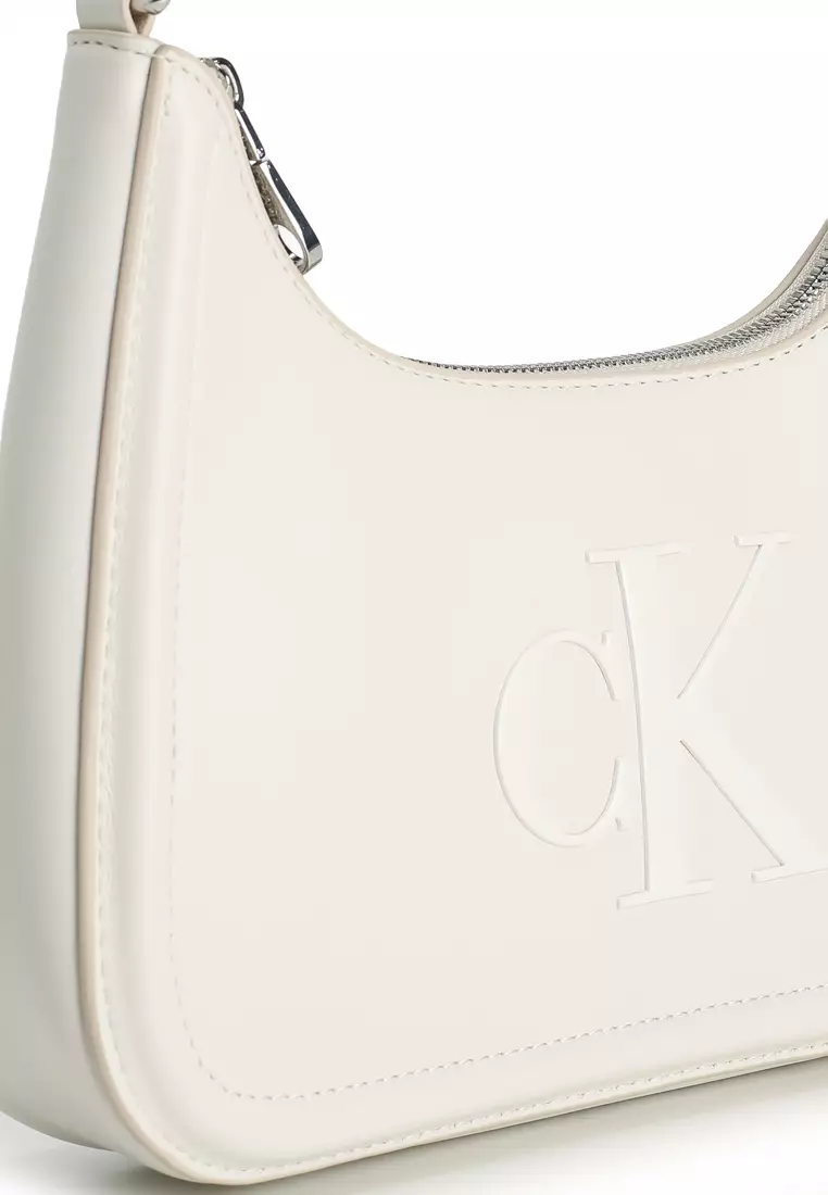 壓花商標單肩袋 - Calvin Klein 配飾