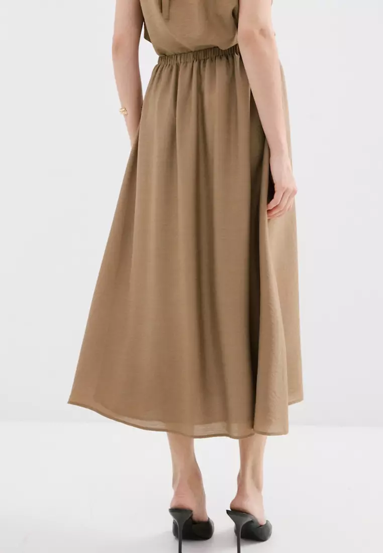 Gathered Midi Skirt