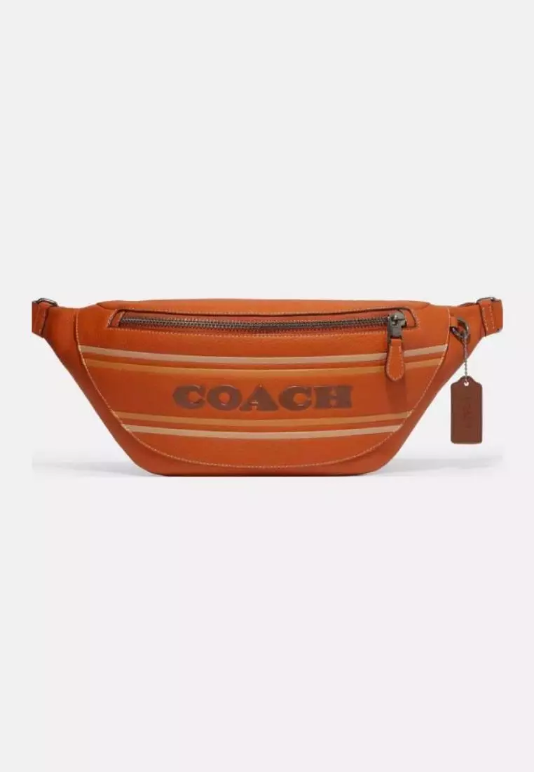 Coach Warren Belt Bag In Blocked Signature Canvas With Varsity Stripe