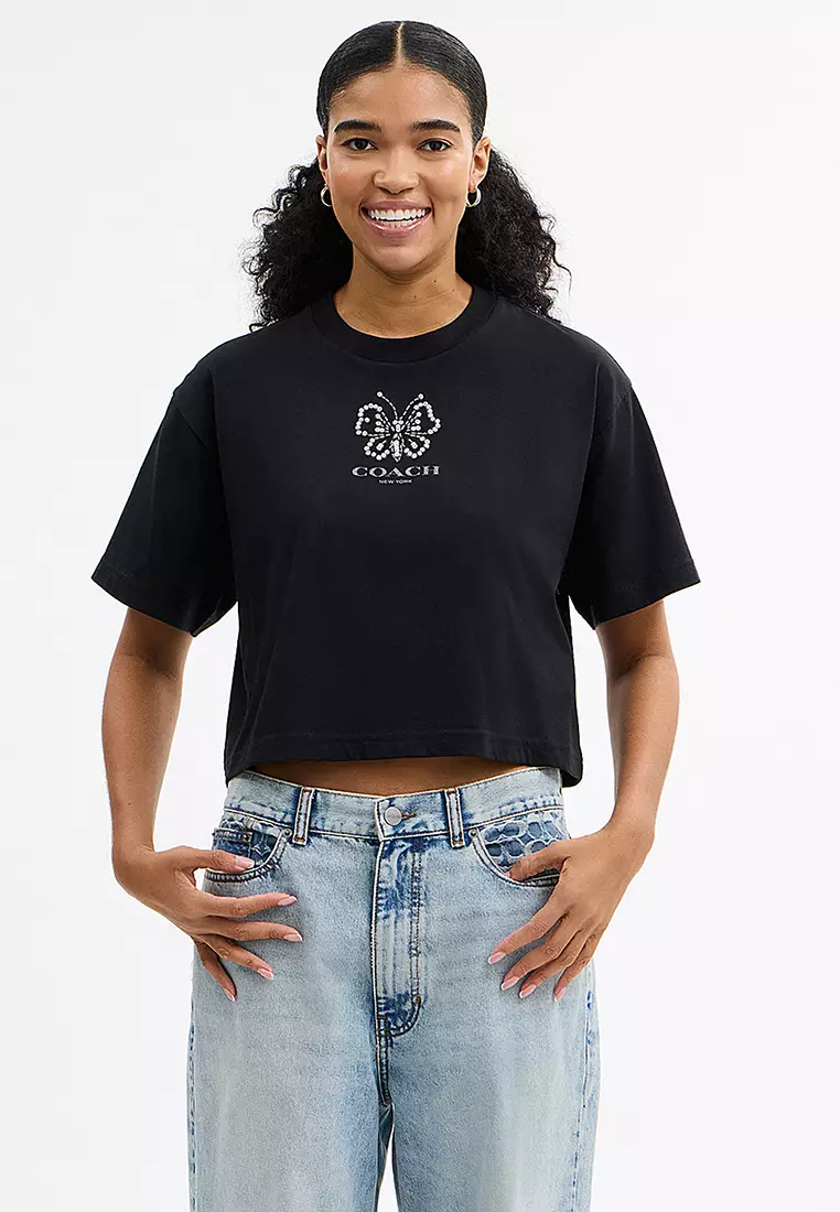 Buy Coach Butterfly Cropped T-Shirt 2026 Online | ZALORA