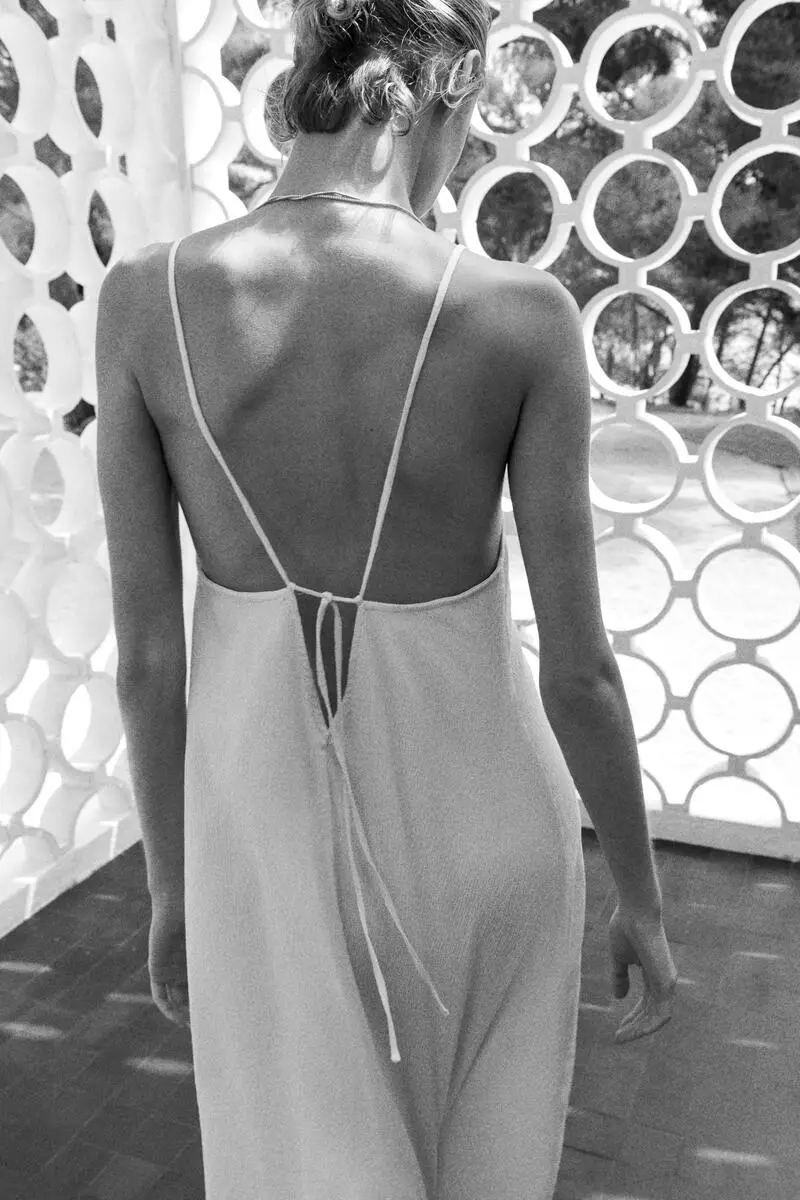 Crinkled tie-strap dress