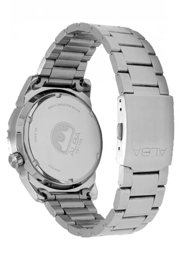 Jam Tangan Pria Alba Active Original Garansi Resmi AG8M09 AG8M09X1 Strap Stainless Steel Silver
